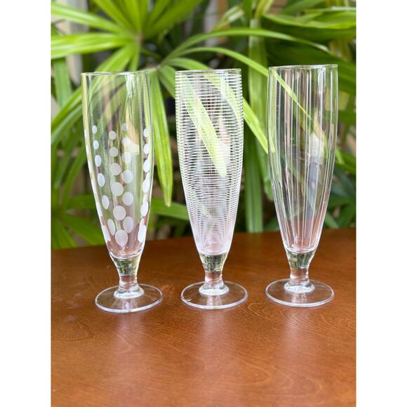Pilsners by Mikasa in Pattern Cheers Set of 2 Vertical and Bubbles ONLY - Picture 4 of 10